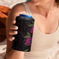 Hawaiian Mango Tribal Tattoo 4 in 1 Can Cooler Tumbler Pink Pacific Traditional Pattern LT9 - Polynesian Pride