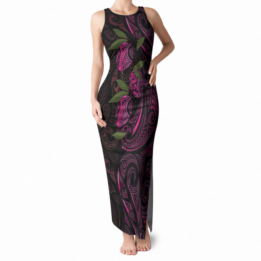 Hawaiian Mango Tribal Tattoo Tank Maxi Dress Pink Pacific Traditional Pattern LT9 Women Pink - Polynesian Pride