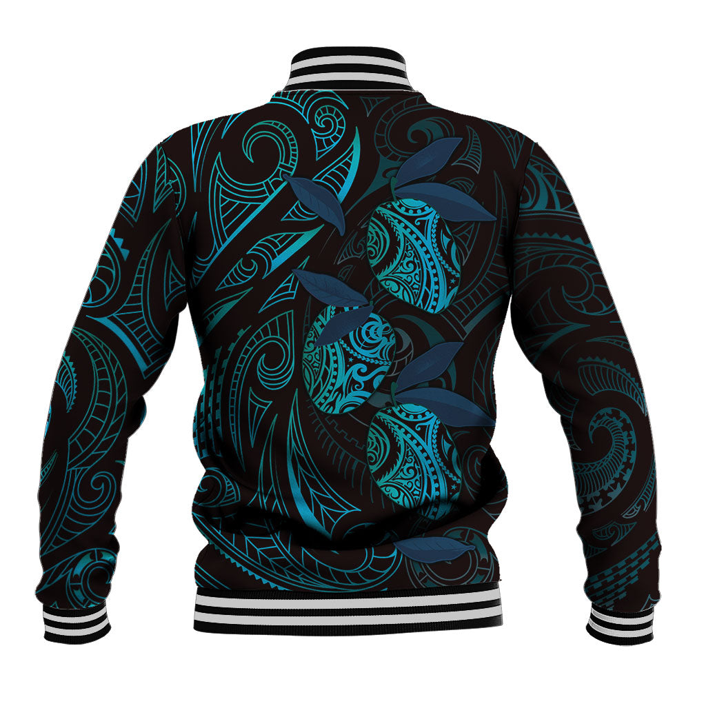 Hawaiian Mango Tribal Tattoo Baseball Jacket Teal Pacific Traditional Pattern LT9 - Polynesian Pride