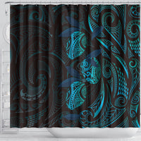 Hawaiian Mango Tribal Tattoo Shower Curtain Teal Pacific Traditional Pattern LT9 - Polynesian Pride