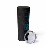 Hawaiian Mango Tribal Tattoo Skinny Tumbler Teal Pacific Traditional Pattern LT9 - Polynesian Pride