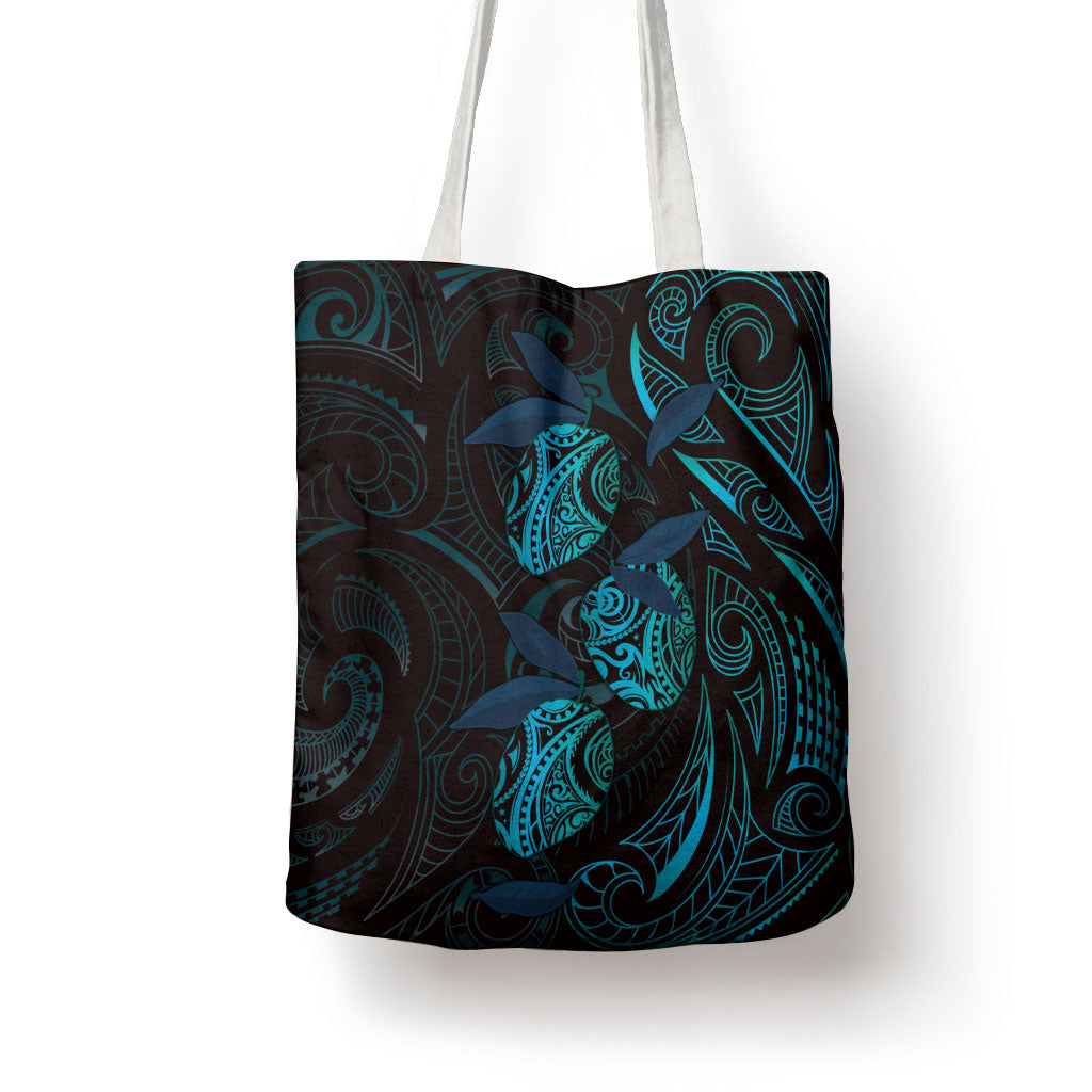 Hawaiian Mango Tribal Tattoo Tote Bag Teal Pacific Traditional Pattern LT9 - Polynesian Pride