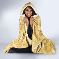Hawaiian Mango Ukulele Hooded Blanket Retro Yellow Hibiscus Pikake Lei LT9 - Polynesian Pride
