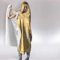 Hawaiian Mango Ukulele Hooded Blanket Retro Yellow Hibiscus Pikake Lei LT9 - Polynesian Pride