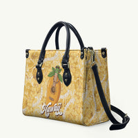Hawaiian Mango Ukulele Leather Bag Retro Yellow Hibiscus Pikake Lei LT9 Yellow - Polynesian Pride
