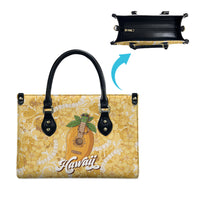Hawaiian Mango Ukulele Leather Bag Retro Yellow Hibiscus Pikake Lei LT9 - Polynesian Pride