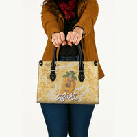Hawaiian Mango Ukulele Leather Bag Retro Yellow Hibiscus Pikake Lei LT9 - Polynesian Pride