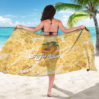 Hawaiian Mango Ukulele Sarong Retro Yellow Hibiscus Pikake Lei LT9 - Polynesian Pride