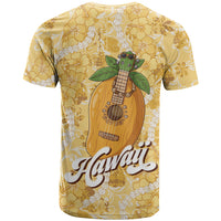 Hawaiian Mango Ukulele T Shirt Retro Yellow Hibiscus Pikake Lei LT9 - Polynesian Pride