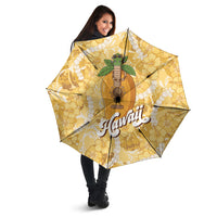 Hawaiian Mango Ukulele Umbrella Retro Yellow Hibiscus Pikake Lei LT9 - Polynesian Pride