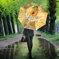 Hawaiian Mango Ukulele Umbrella Retro Yellow Hibiscus Pikake Lei LT9 - Polynesian Pride
