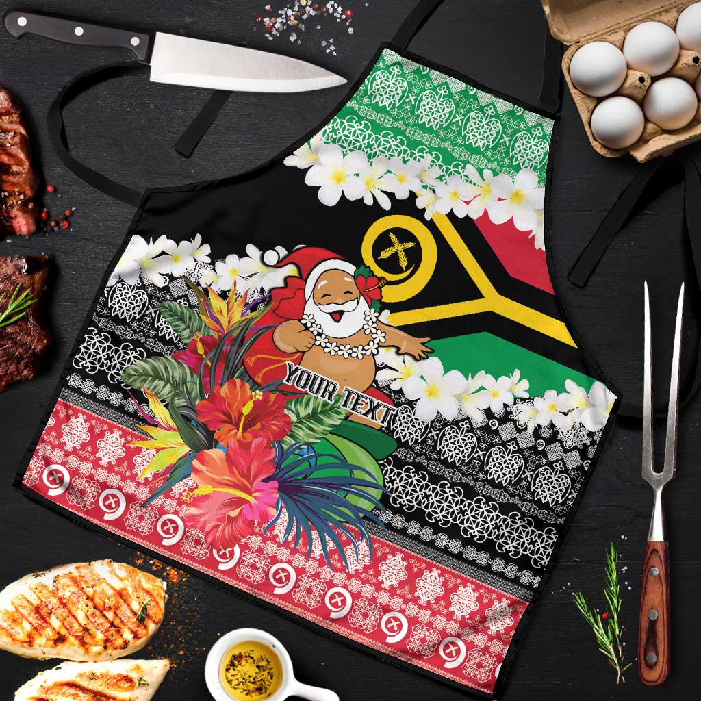 Personalised Vanuatu Joyeux Noel Apron Proud To Be a Ni-Van Sand Drawing Art LT9 Red - Polynesian Pride