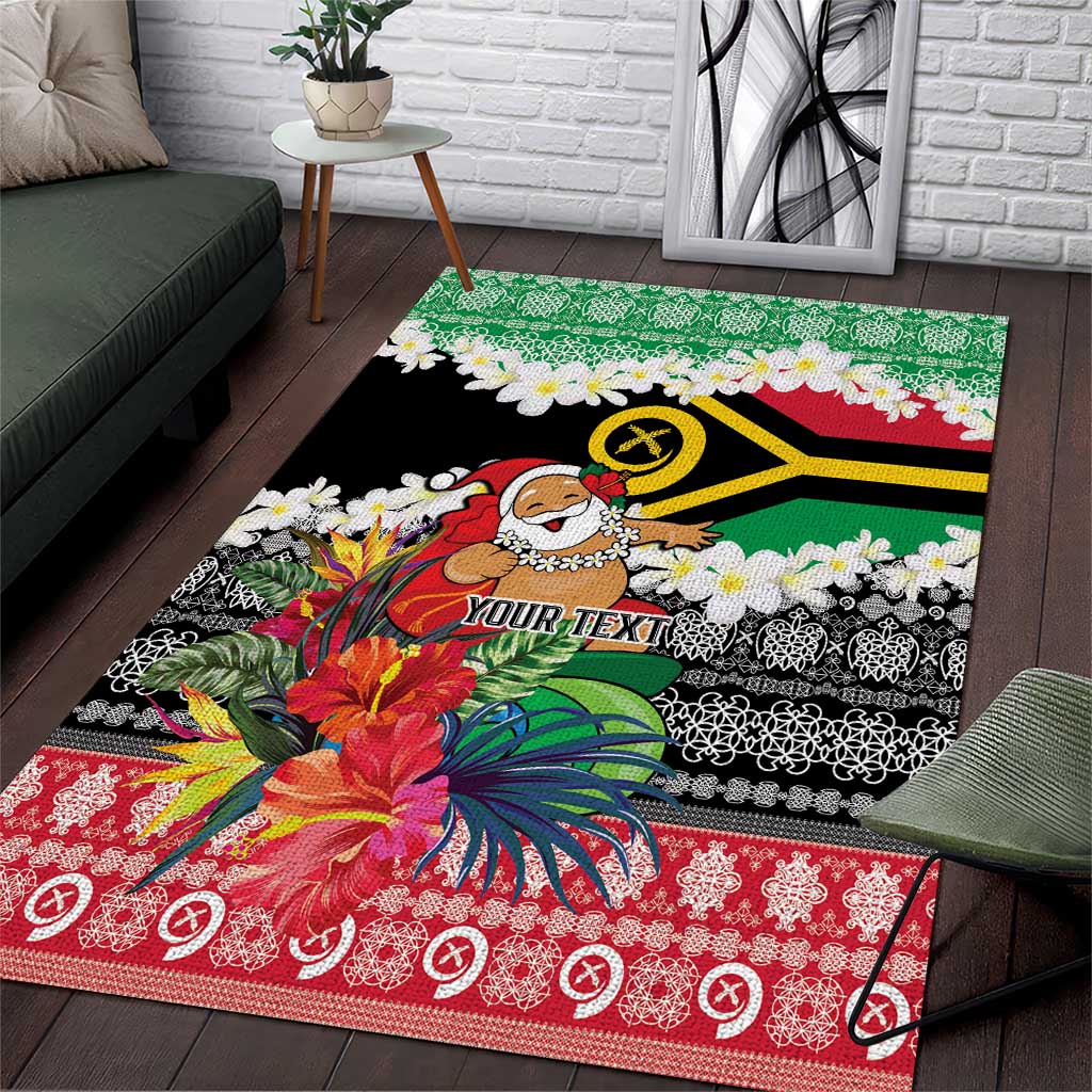Personalised Vanuatu Joyeux Noel Area Rug Proud To Be a Ni-Van Sand Drawing Art LT9 Red - Polynesian Pride