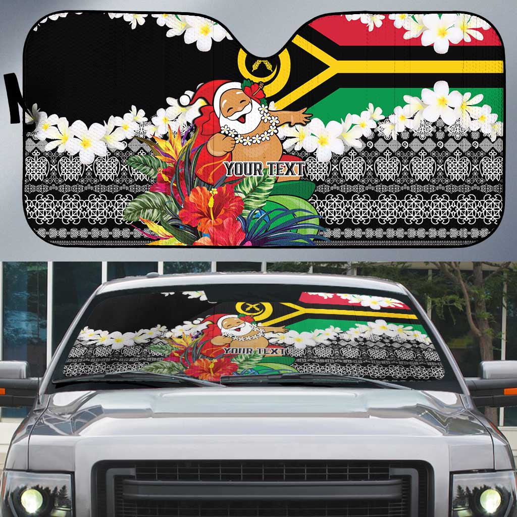 Personalised Vanuatu Joyeux Noel Auto Sun Shade Proud To Be a Ni-Van Sand Drawing Art LT9 Red - Polynesian Pride