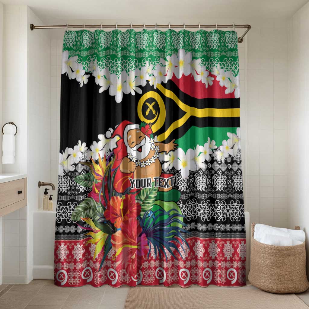 Personalised Vanuatu Joyeux Noel Bathroom Set Proud To Be a Ni-Van Sand Drawing Art LT9 Shower Curtain Only Red - Polynesian Pride