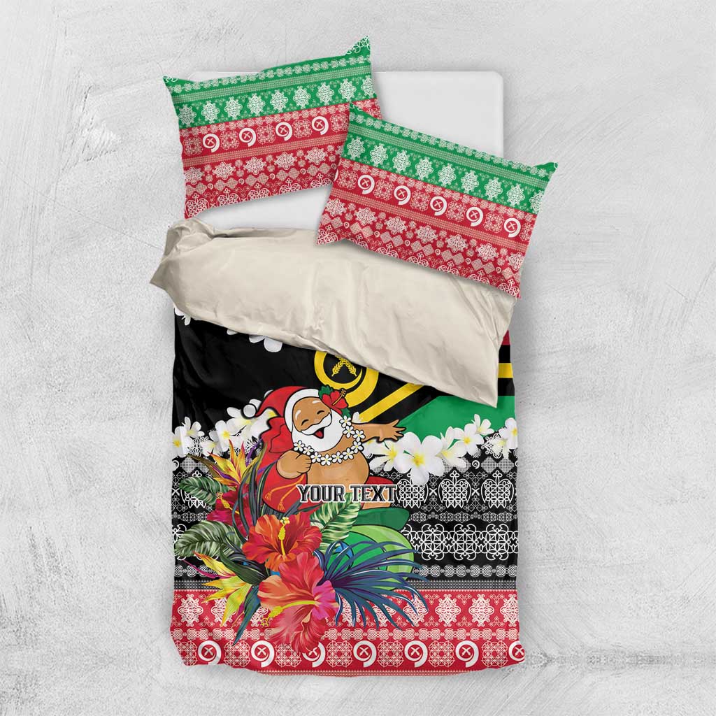 Personalised Vanuatu Joyeux Noel Bedding Set Proud To Be a Ni-Van Sand Drawing Art LT9 US Twin 172cm x 218cm Red - Polynesian Pride