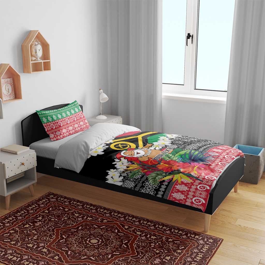 Personalised Vanuatu Joyeux Noel Bedding Set Proud To Be a Ni-Van Sand Drawing Art LT9 - Polynesian Pride