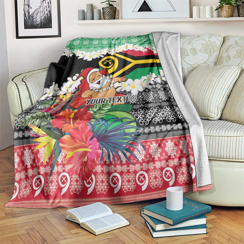 Personalised Vanuatu Joyeux Noel Blanket Proud To Be a Ni-Van Sand Drawing Art LT9 Red - Polynesian Pride