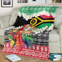 Personalised Vanuatu Joyeux Noel Blanket Proud To Be a Ni-Van Sand Drawing Art LT9 - Polynesian Pride
