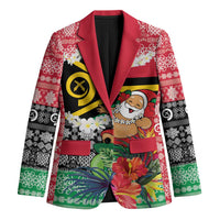Personalised Vanuatu Joyeux Noel Blazer Proud To Be a Ni-Van Sand Drawing Art LT9 Unisex Red - Polynesian Pride