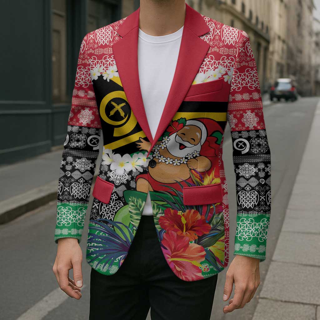 Personalised Vanuatu Joyeux Noel Blazer Proud To Be a Ni-Van Sand Drawing Art LT9 - Polynesian Pride