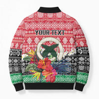 Personalised Vanuatu Joyeux Noel Bomber Puffer Jacket Proud To Be a Ni-Van Sand Drawing Art LT9 - Polynesian Pride