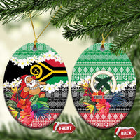 Personalised Vanuatu Joyeux Noel Ceramic Ornament Proud To Be a Ni-Van Sand Drawing Art LT9 Oval Red - Polynesian Pride