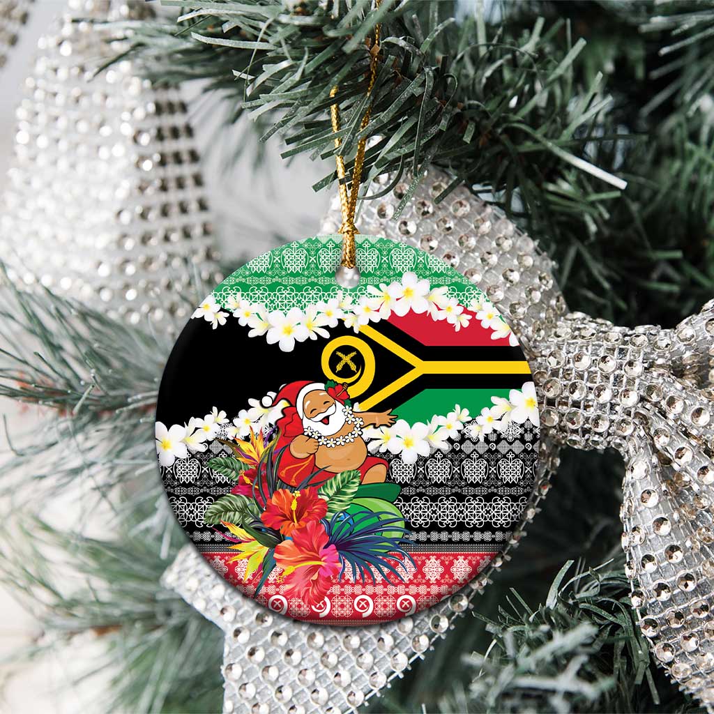 Personalised Vanuatu Joyeux Noel Ceramic Ornament Proud To Be a Ni-Van Sand Drawing Art LT9 - Polynesian Pride