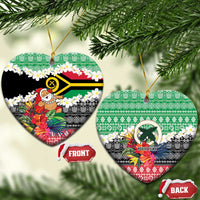 Personalised Vanuatu Joyeux Noel Ceramic Ornament Proud To Be a Ni-Van Sand Drawing Art LT9 Heart Red - Polynesian Pride