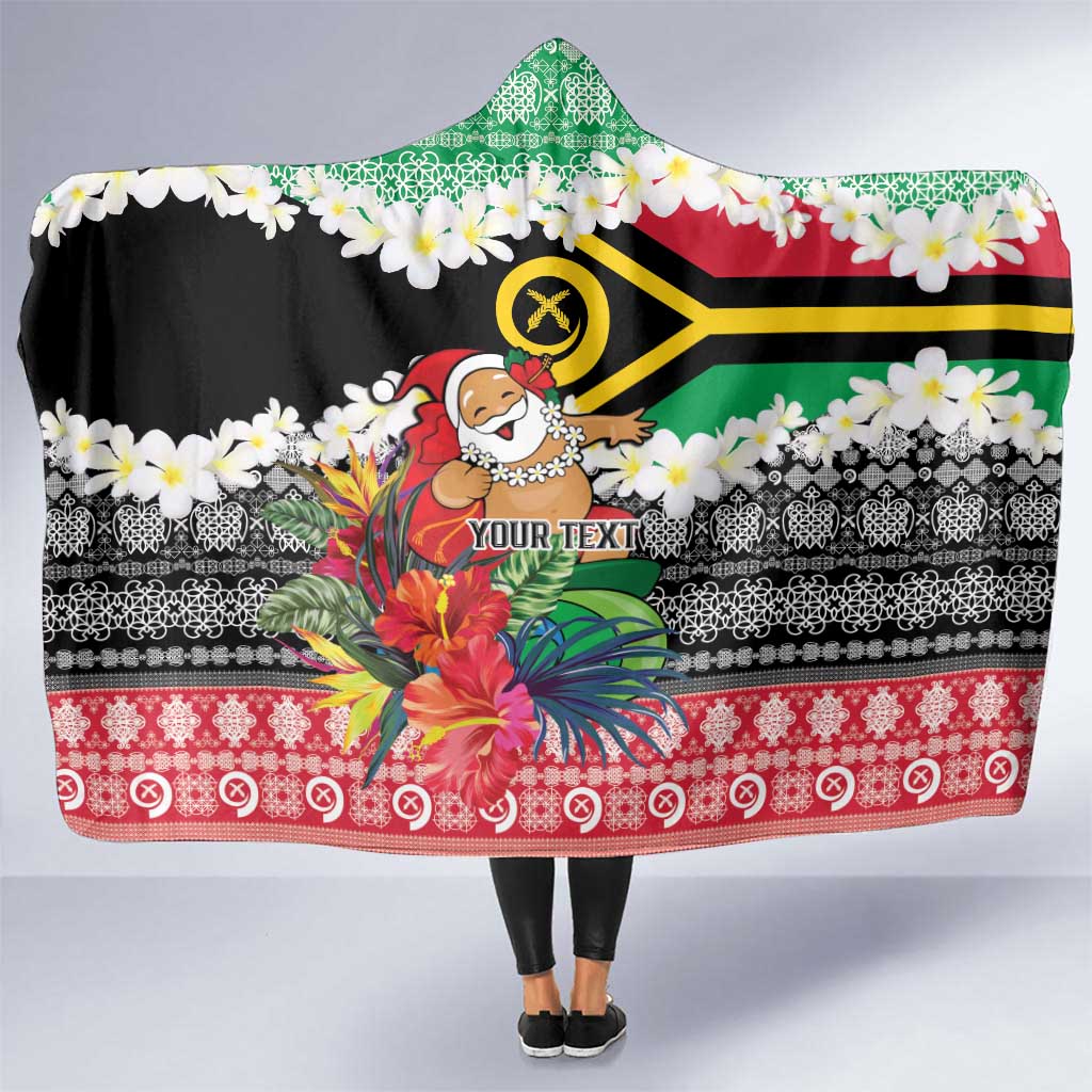 Personalised Vanuatu Joyeux Noel Hooded Blanket Proud To Be a Ni-Van Sand Drawing Art LT9 One Size Red - Polynesian Pride