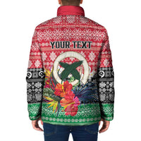 Personalised Vanuatu Joyeux Noel Padded Jacket Proud To Be a Ni-Van Sand Drawing Art LT9 - Polynesian Pride