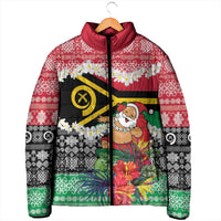 Personalised Vanuatu Joyeux Noel Padded Jacket Proud To Be a Ni-Van Sand Drawing Art LT9 - Polynesian Pride