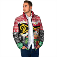 Personalised Vanuatu Joyeux Noel Padded Jacket Proud To Be a Ni-Van Sand Drawing Art LT9 - Polynesian Pride