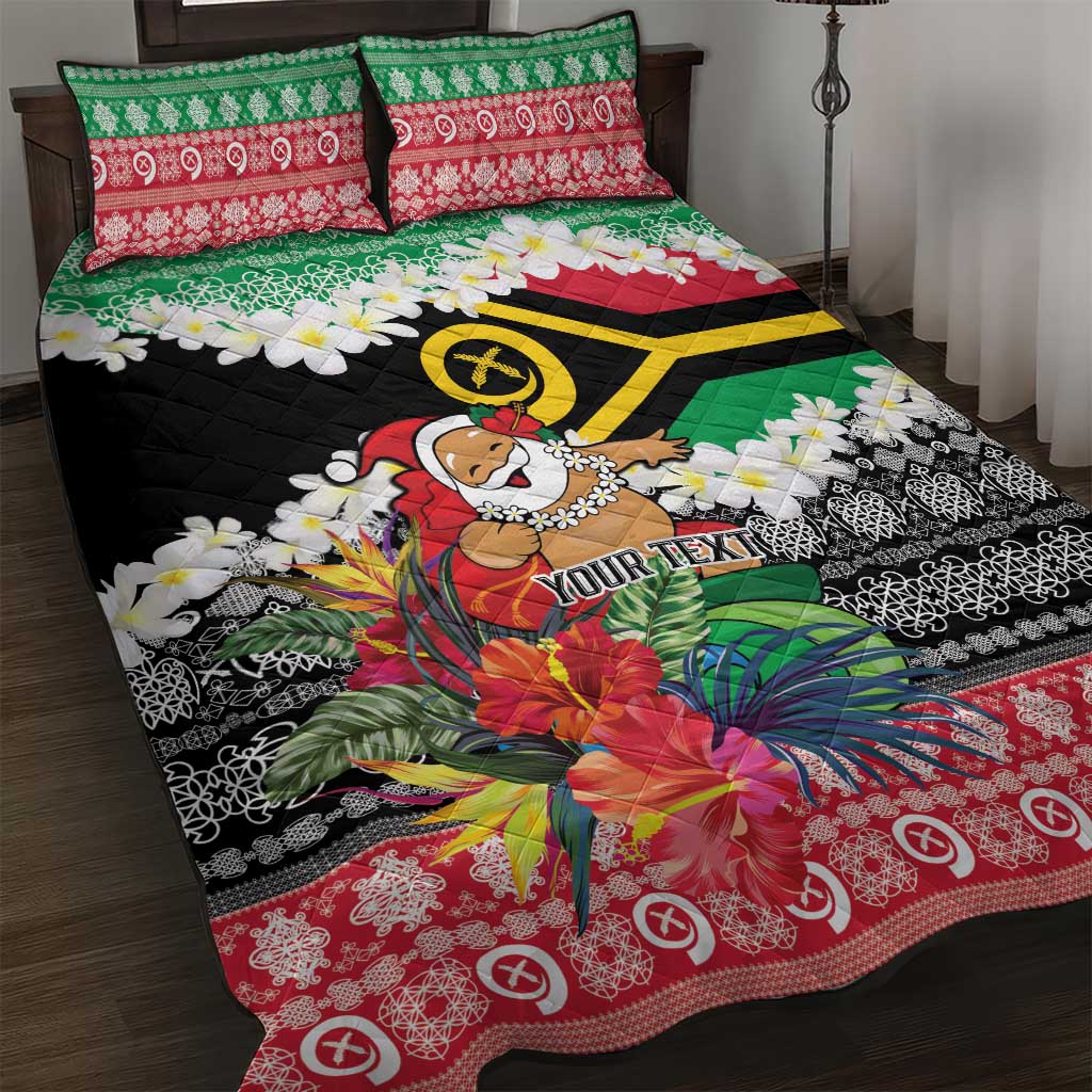 Personalised Vanuatu Joyeux Noel Quilt Bed Set Proud To Be a Ni-Van Sand Drawing Art LT9 Red - Polynesian Pride