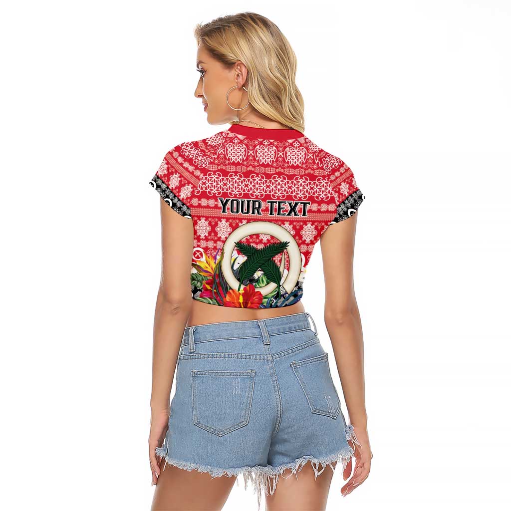 Personalised Vanuatu Joyeux Noel Raglan Cropped T Shirt Proud To Be a Ni-Van Sand Drawing Art LT9 - Polynesian Pride