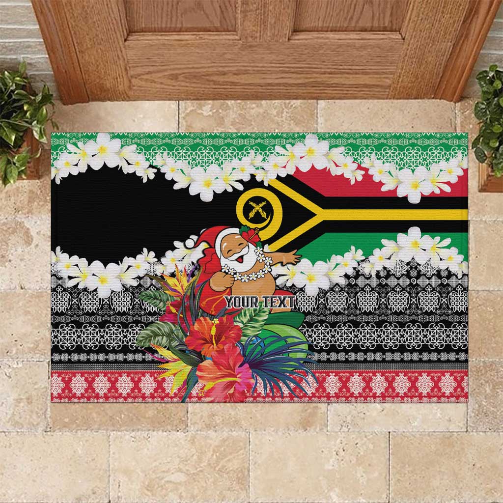 Personalised Vanuatu Joyeux Noel Rubber Doormat Proud To Be a Ni-Van Sand Drawing Art LT9 Red - Polynesian Pride