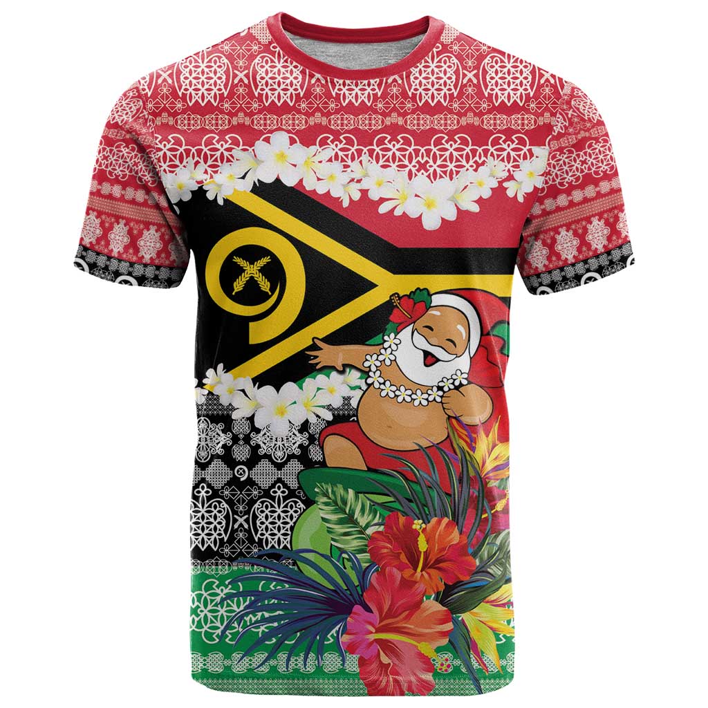 Personalised Vanuatu Joyeux Noel T Shirt Proud To Be a Ni-Van Sand Drawing Art LT9 Red - Polynesian Pride