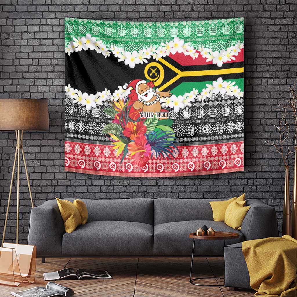 Personalised Vanuatu Joyeux Noel Tapestry Proud To Be a Ni-Van Sand Drawing Art LT9 Red - Polynesian Pride