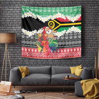 Personalised Vanuatu Joyeux Noel Tapestry Proud To Be a Ni-Van Sand Drawing Art LT9 Red - Polynesian Pride
