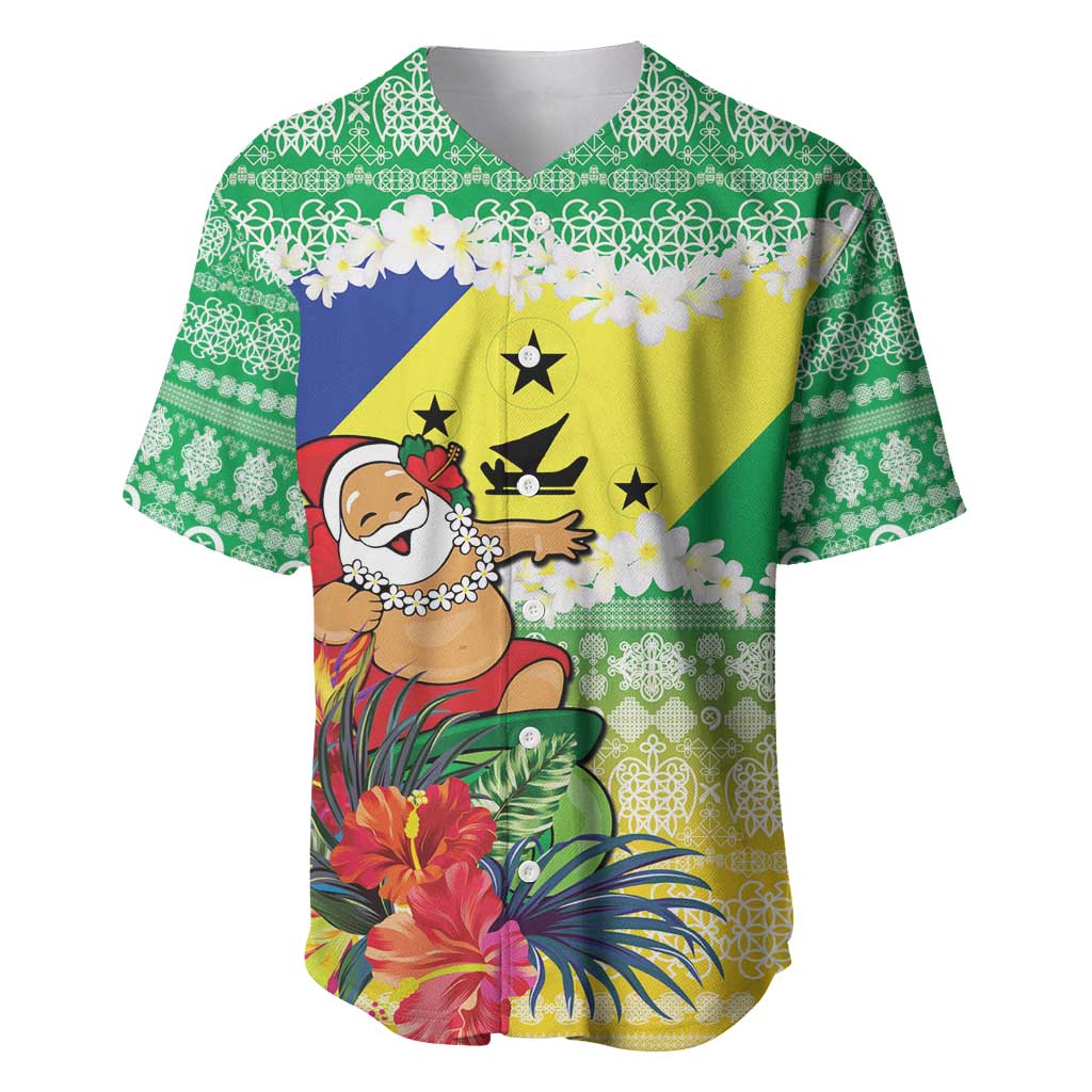 Personalised Malampa Joyeux Noel Baseball Jersey Proud To Be a Ni-Van Sand Drawing Art LT9 Lime - Polynesian Pride