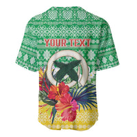 Personalised Malampa Joyeux Noel Baseball Jersey Proud To Be a Ni-Van Sand Drawing Art LT9 - Polynesian Pride