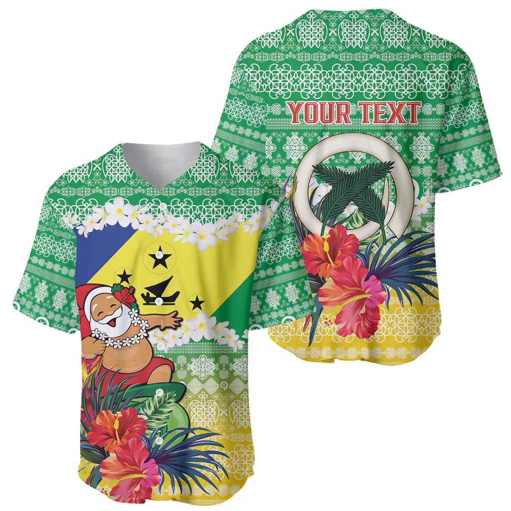 Personalised Malampa Joyeux Noel Baseball Jersey Proud To Be a Ni-Van Sand Drawing Art LT9 - Polynesian Pride