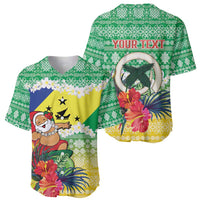 Personalised Malampa Joyeux Noel Baseball Jersey Proud To Be a Ni-Van Sand Drawing Art LT9 - Polynesian Pride
