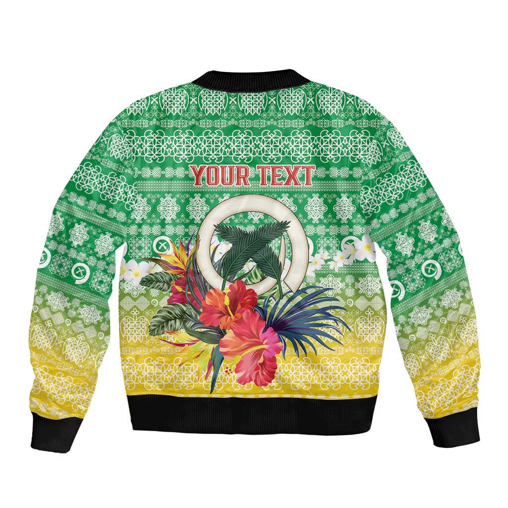 Personalised Malampa Joyeux Noel Bomber Jacket Proud To Be a Ni-Van Sand Drawing Art LT9 - Polynesian Pride