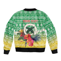 Personalised Malampa Joyeux Noel Bomber Jacket Proud To Be a Ni-Van Sand Drawing Art LT9 - Polynesian Pride