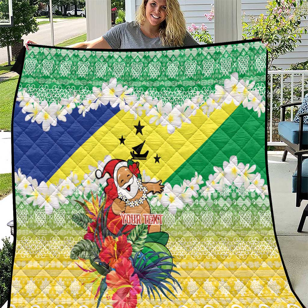 Personalised Malampa Joyeux Noel Quilt Proud To Be a Ni-Van Sand Drawing Art LT9 Lime - Polynesian Pride