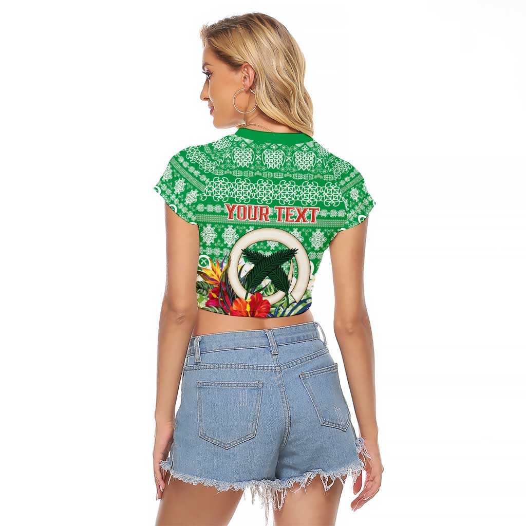 Personalised Malampa Joyeux Noel Raglan Cropped T Shirt Proud To Be a Ni-Van Sand Drawing Art LT9 - Polynesian Pride