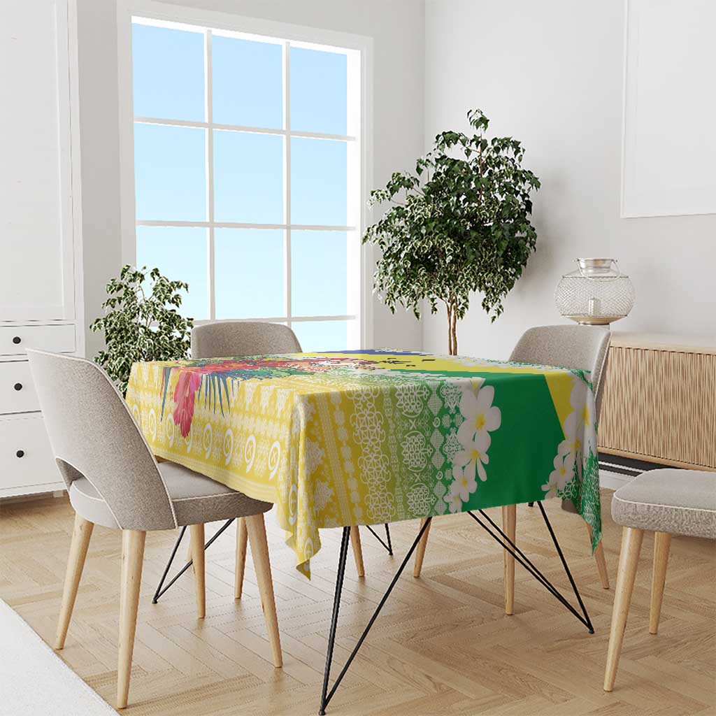 Personalised Malampa Joyeux Noel Tablecloth Proud To Be a Ni-Van Sand Drawing Art LT9 - Polynesian Pride