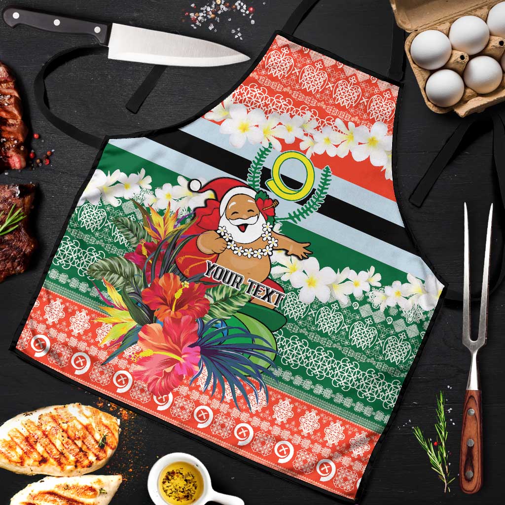 Personalised Penama Joyeux Noel Apron Proud To Be a Ni-Van Sand Drawing Art LT9 Red - Polynesian Pride