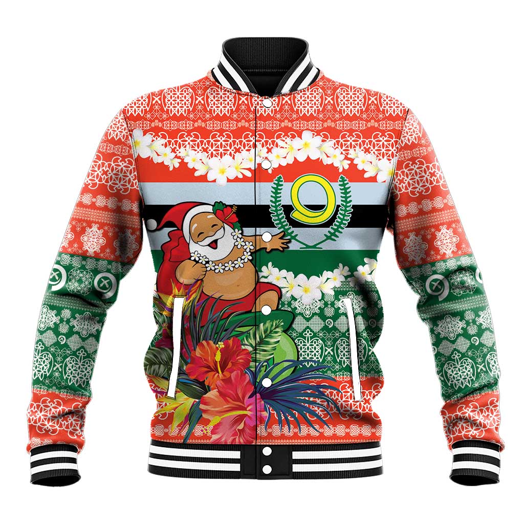 Personalised Penama Joyeux Noel Baseball Jacket Proud To Be a Ni-Van Sand Drawing Art LT9 Unisex Red - Polynesian Pride